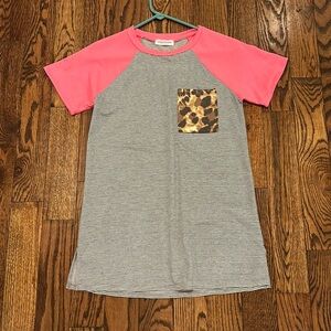 First Love Women’s Top - Small - Stripes & Cheetah/Leopard Print w/ Pocket